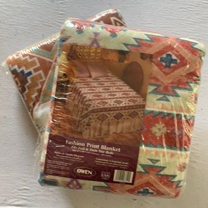 NIB, vintage “Aztec” Blankets get both for 1 price